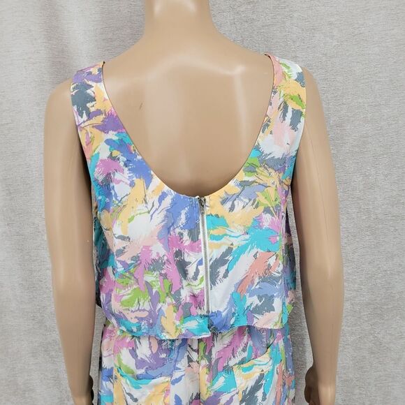 R 89 Silk Colorful Sleeveless Teired Flounce Shorts Romper - Picture 7 of 15